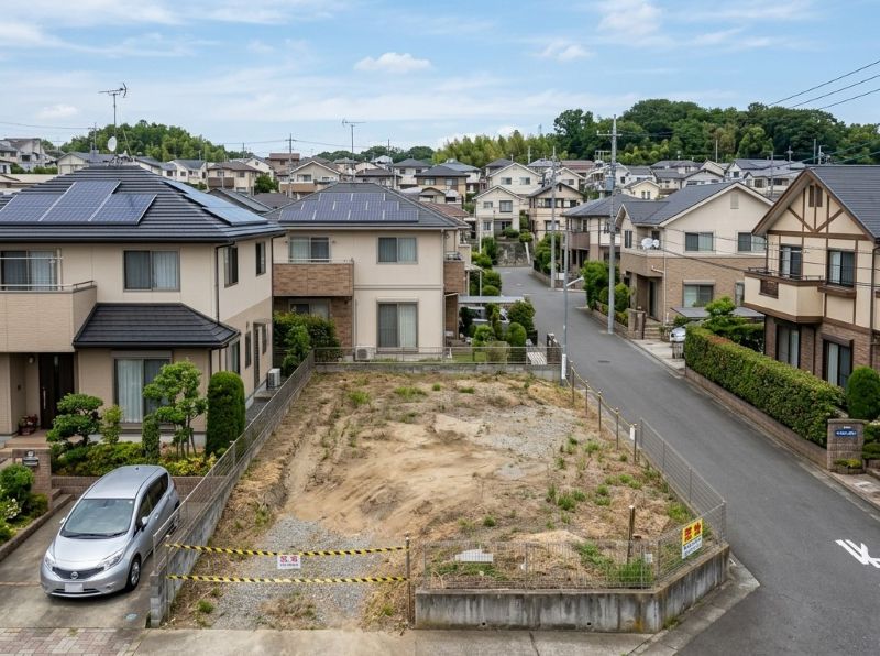 住宅街の中の更地