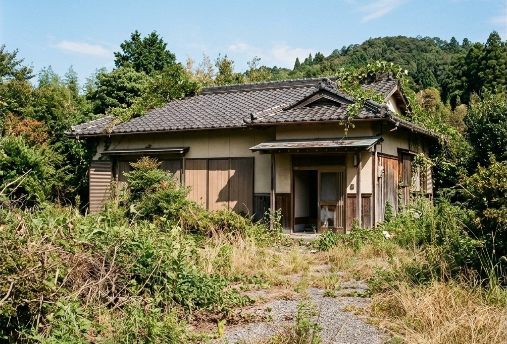 草木に覆われた古家（空き家）