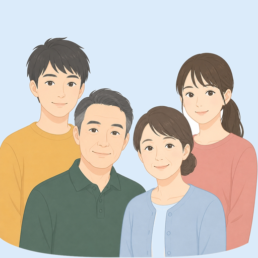 50代のご家族のイラスト