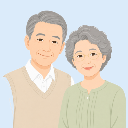 60代のご夫婦のイラスト